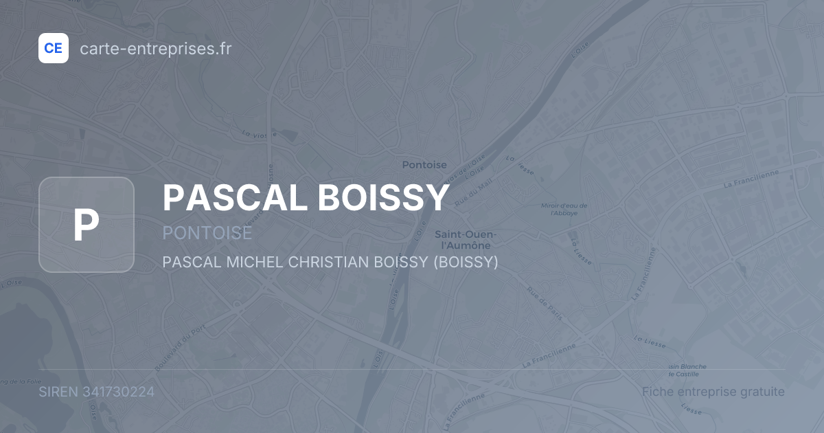 PASCAL BOISSY — 341730224 — fiche entreprise