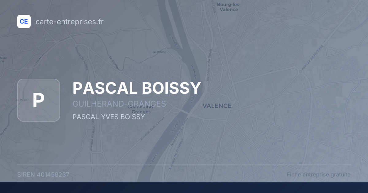 PASCAL BOISSY — 401458237 — fiche entreprise