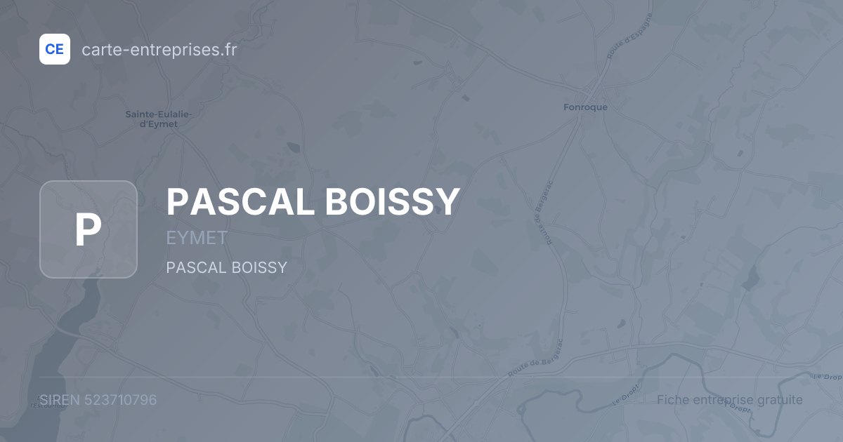 PASCAL BOISSY — 523710796 — fiche entreprise
