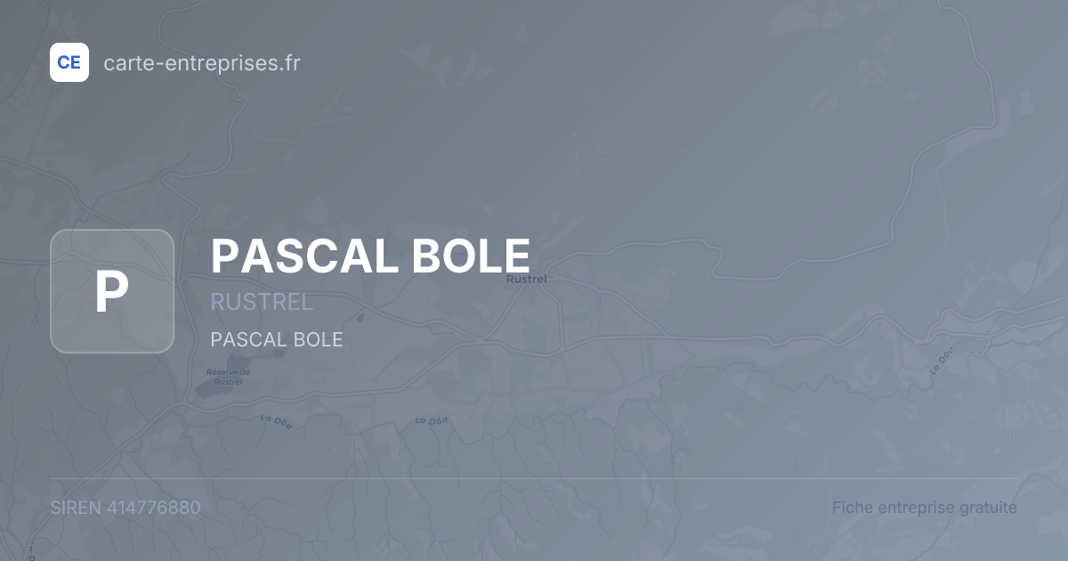 PASCAL BOLE — 414776880 — fiche entreprise