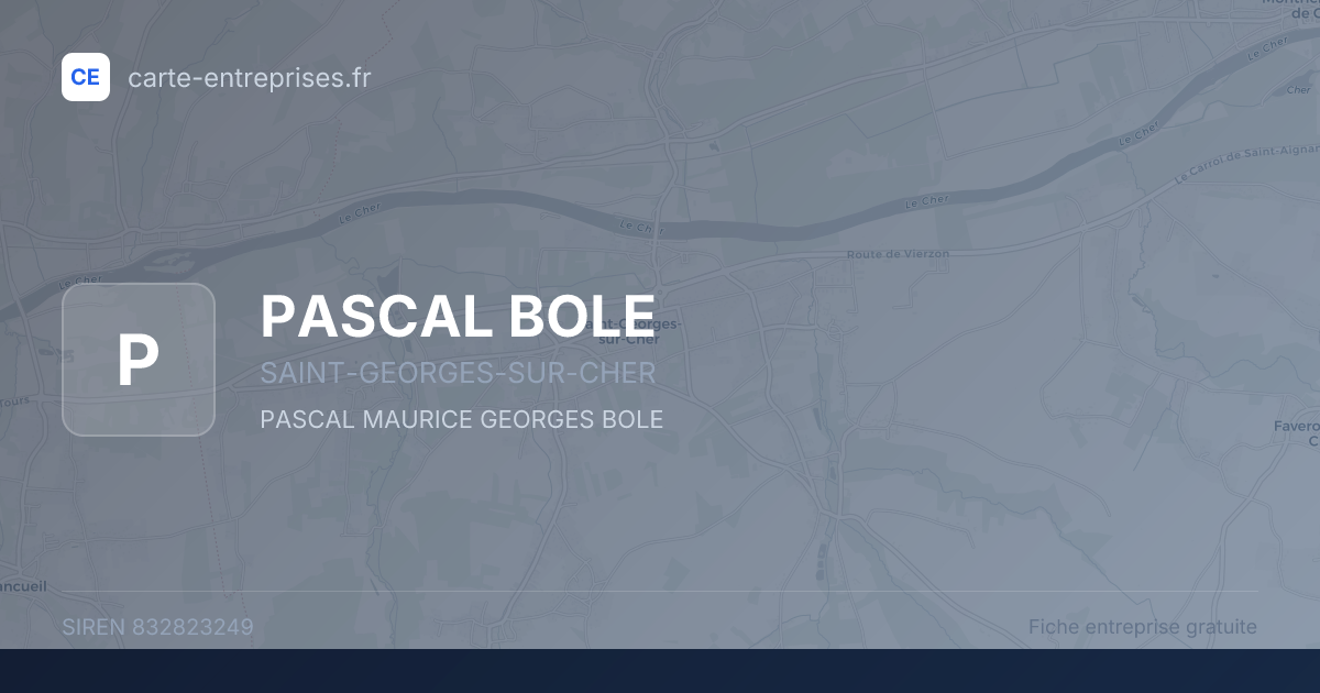 PASCAL BOLE — 832823249 — fiche entreprise