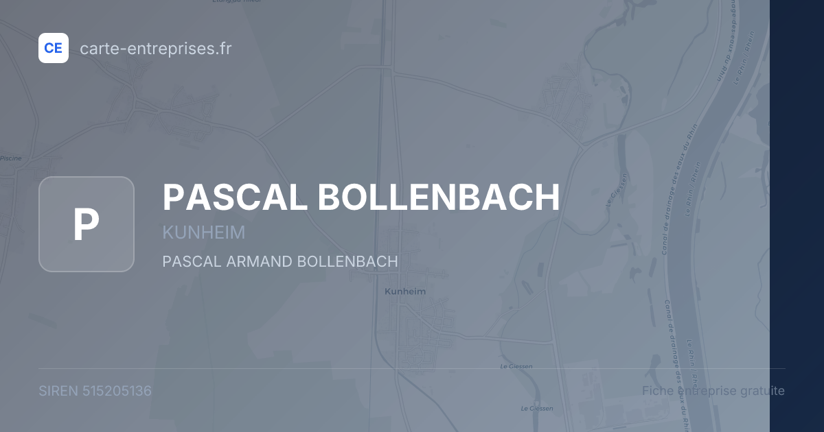 PASCAL BOLLENBACH — 515205136 — fiche entreprise