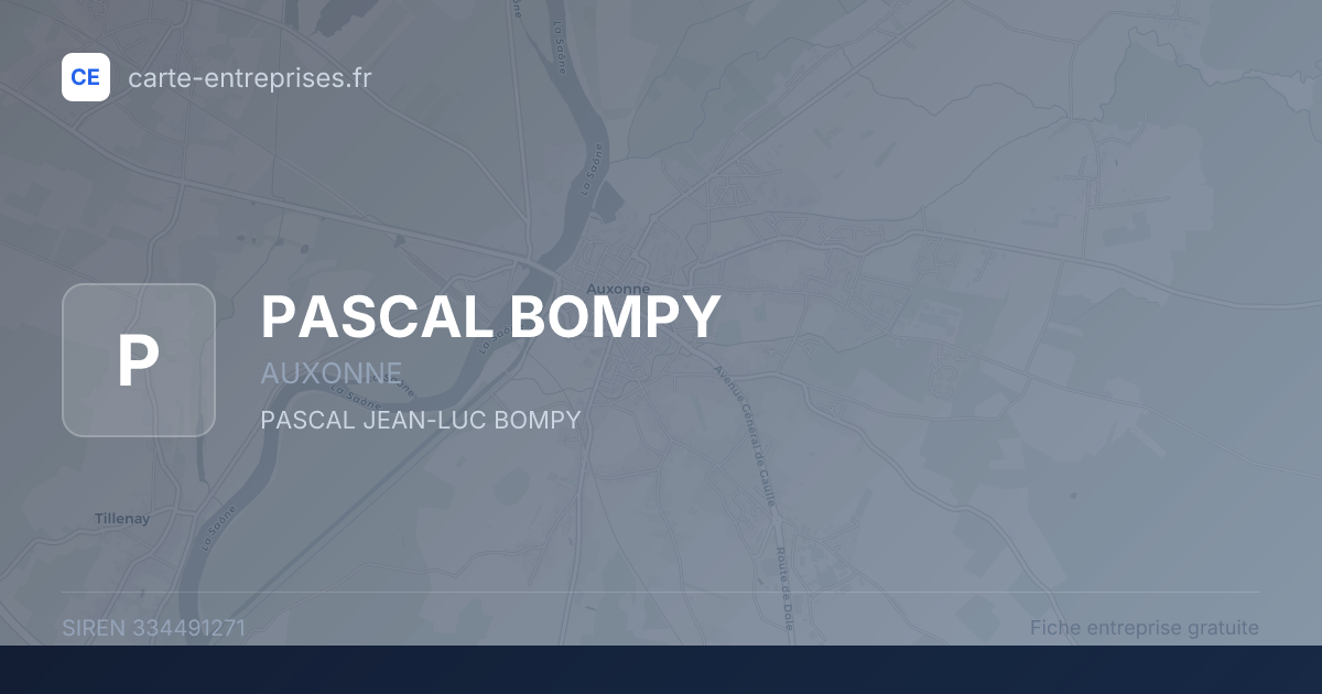PASCAL BOMPY — 334491271 — fiche entreprise