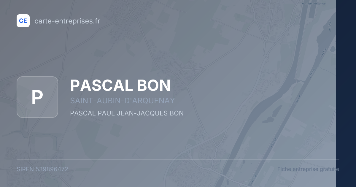 PASCAL BON — 539896472 — fiche entreprise