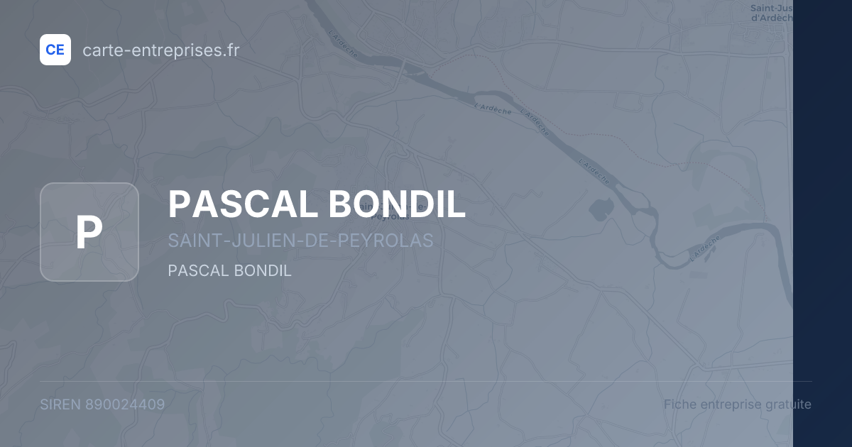 PASCAL BONDIL — 890024409 — fiche entreprise