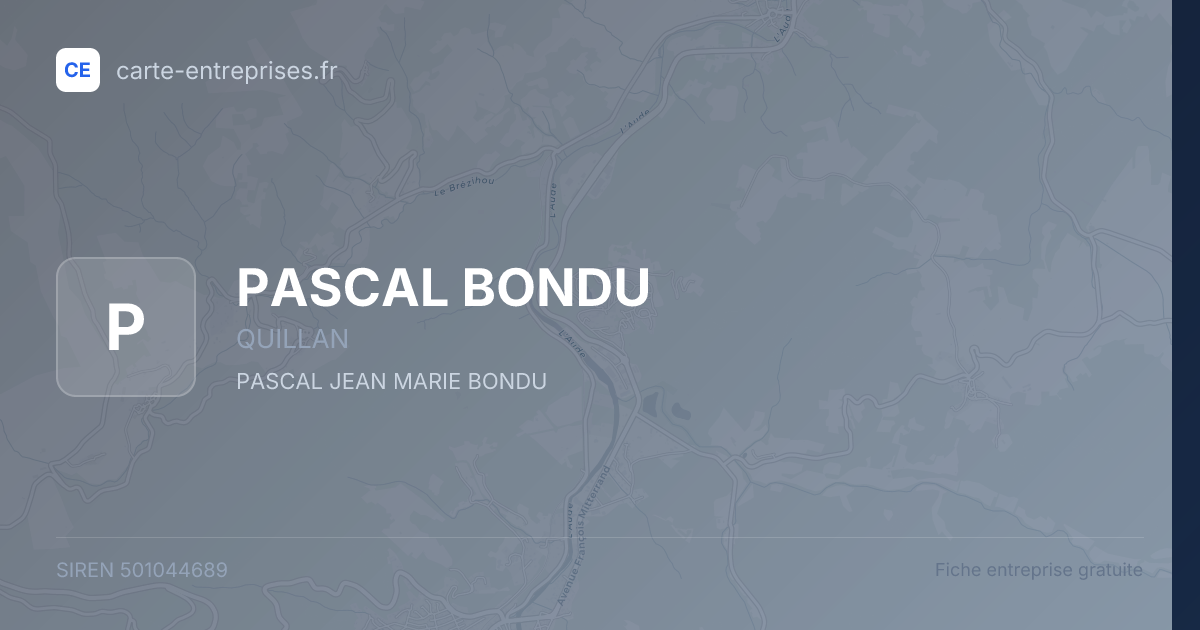 PASCAL BONDU — 501044689 — fiche entreprise