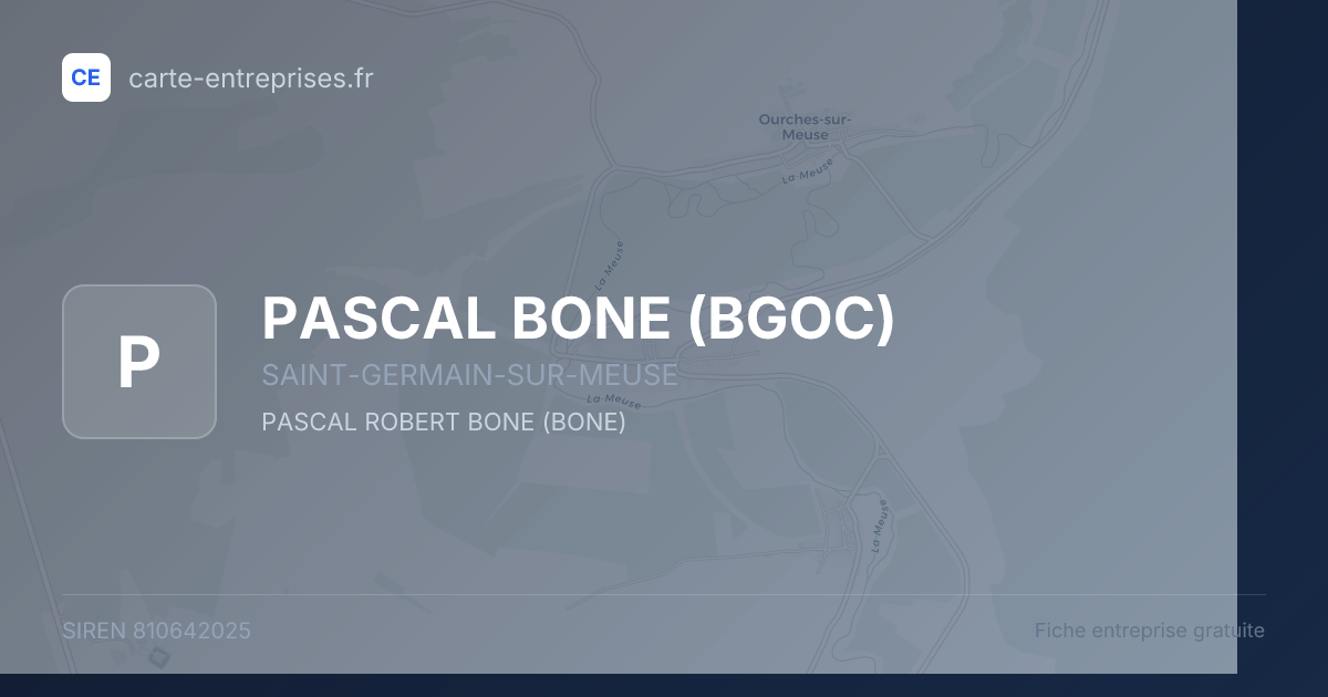PASCAL BONE (BGOC) — 810642025 — fiche entreprise