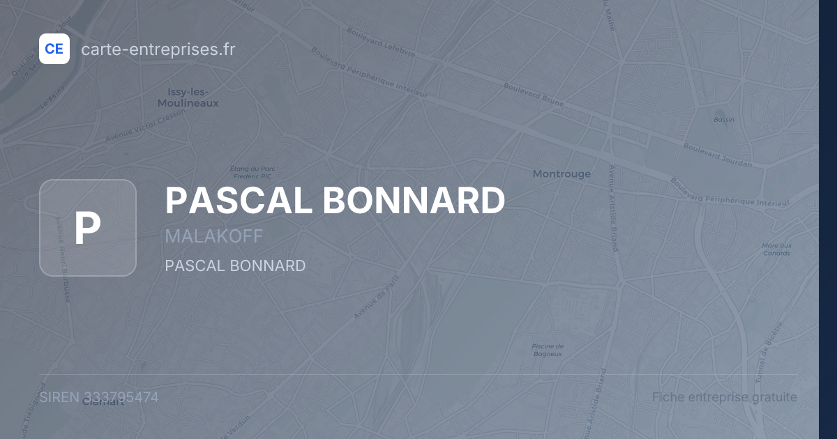 PASCAL BONNARD — 333795474 — fiche entreprise