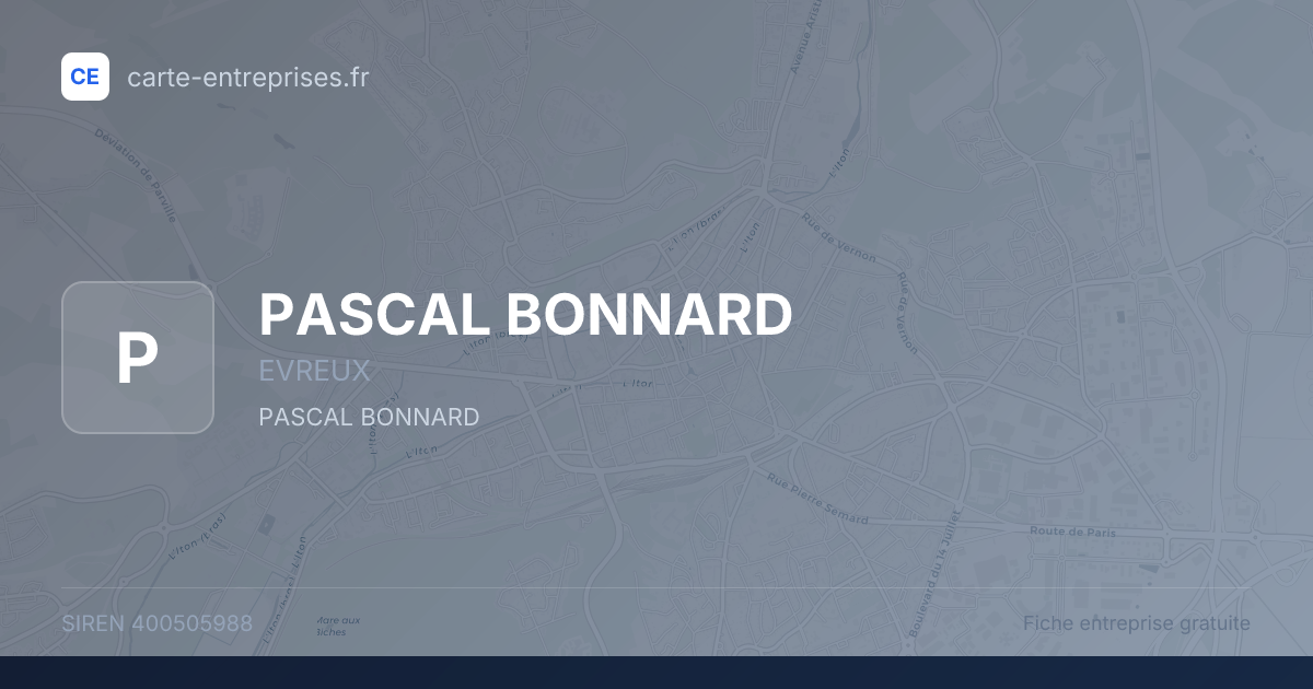 PASCAL BONNARD — 400505988 — fiche entreprise