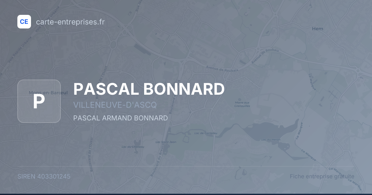PASCAL BONNARD — 403301245 — fiche entreprise