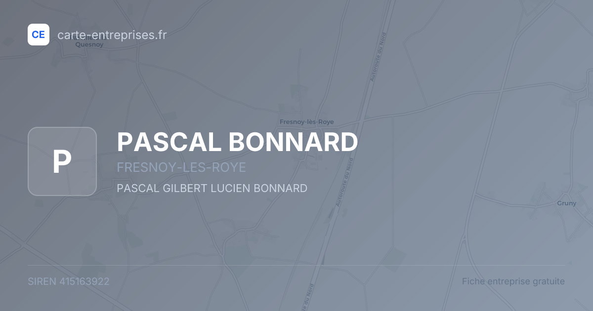 PASCAL BONNARD — 415163922 — fiche entreprise