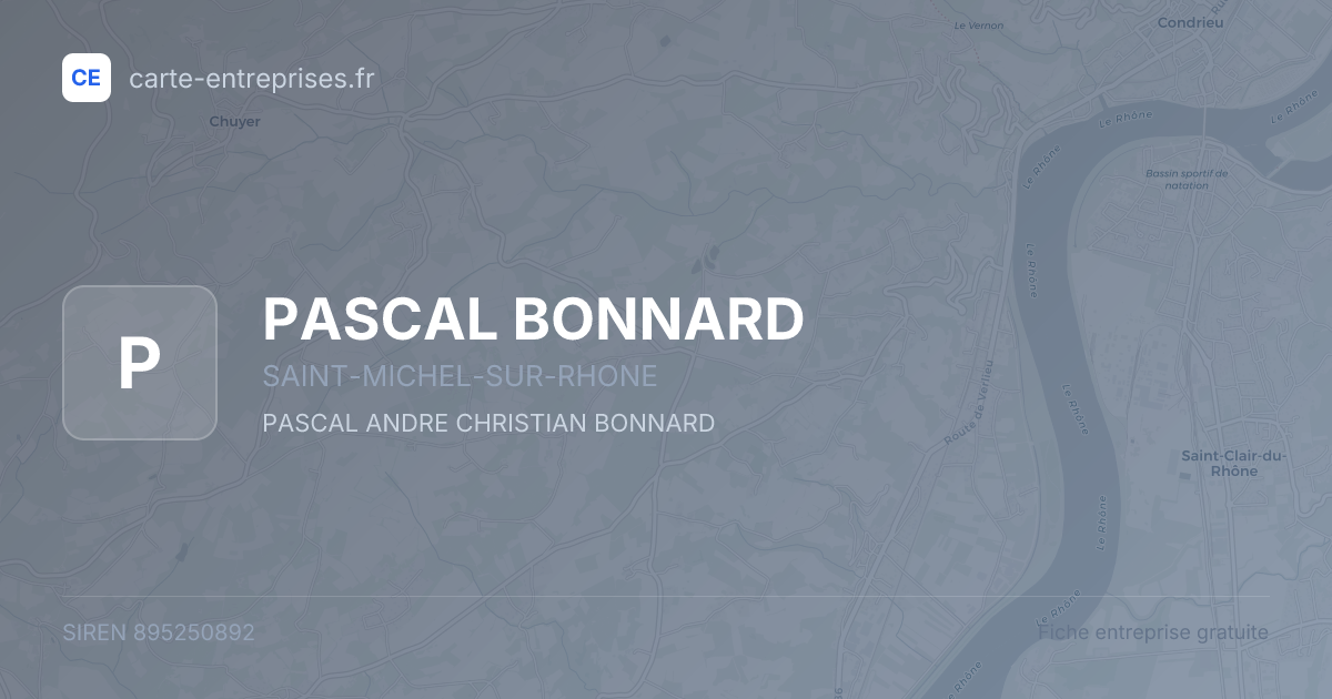 PASCAL BONNARD — 895250892 — fiche entreprise