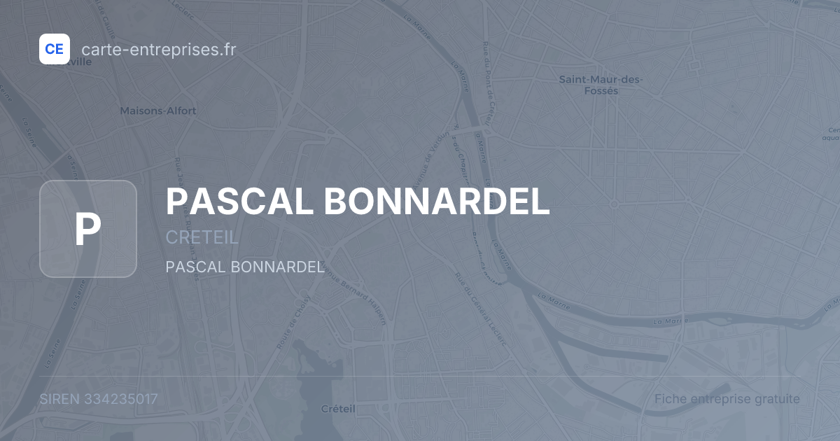 PASCAL BONNARDEL — 334235017 — fiche entreprise