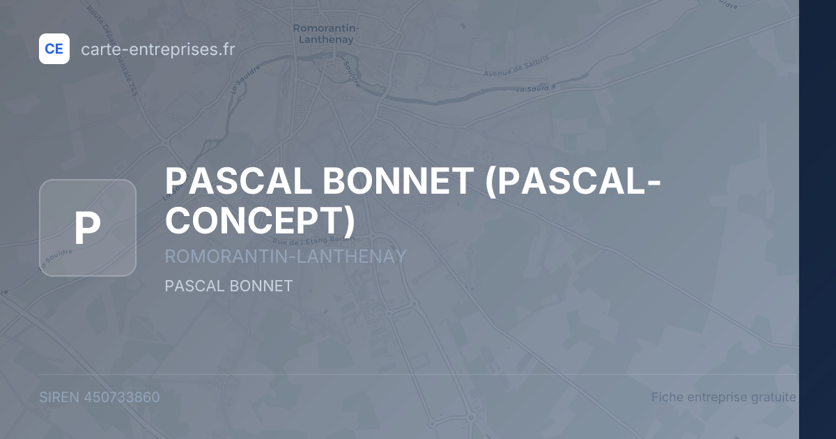 PASCAL BONNET (PASCAL-CONCEPT) — 450733860 — fiche entreprise