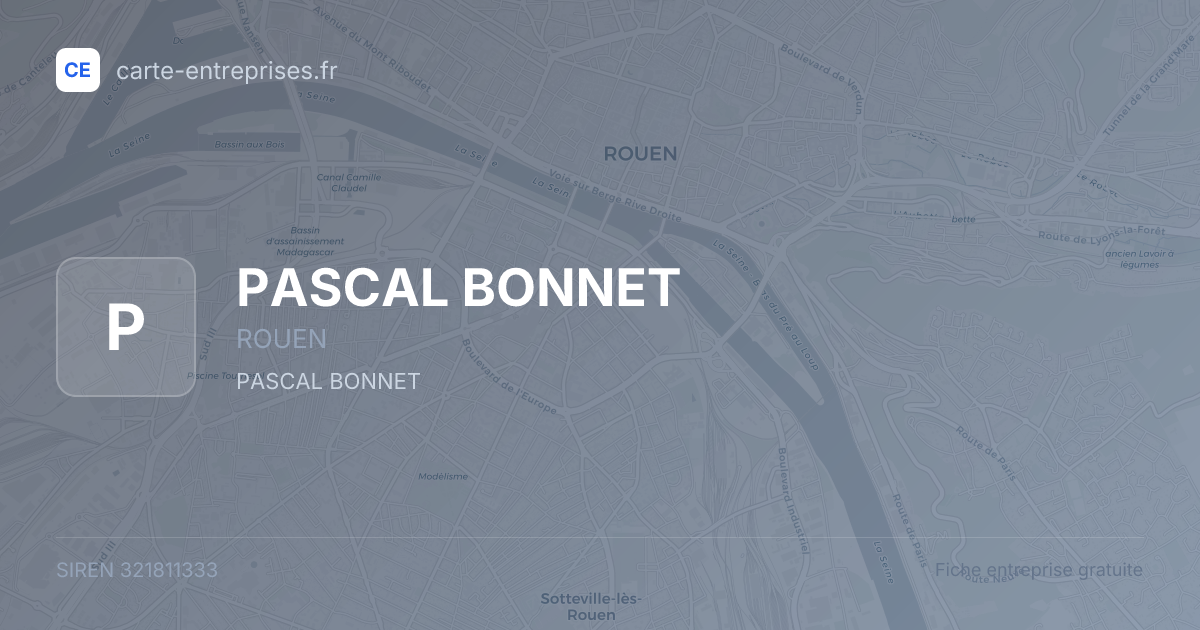 PASCAL BONNET — 321811333 — fiche entreprise