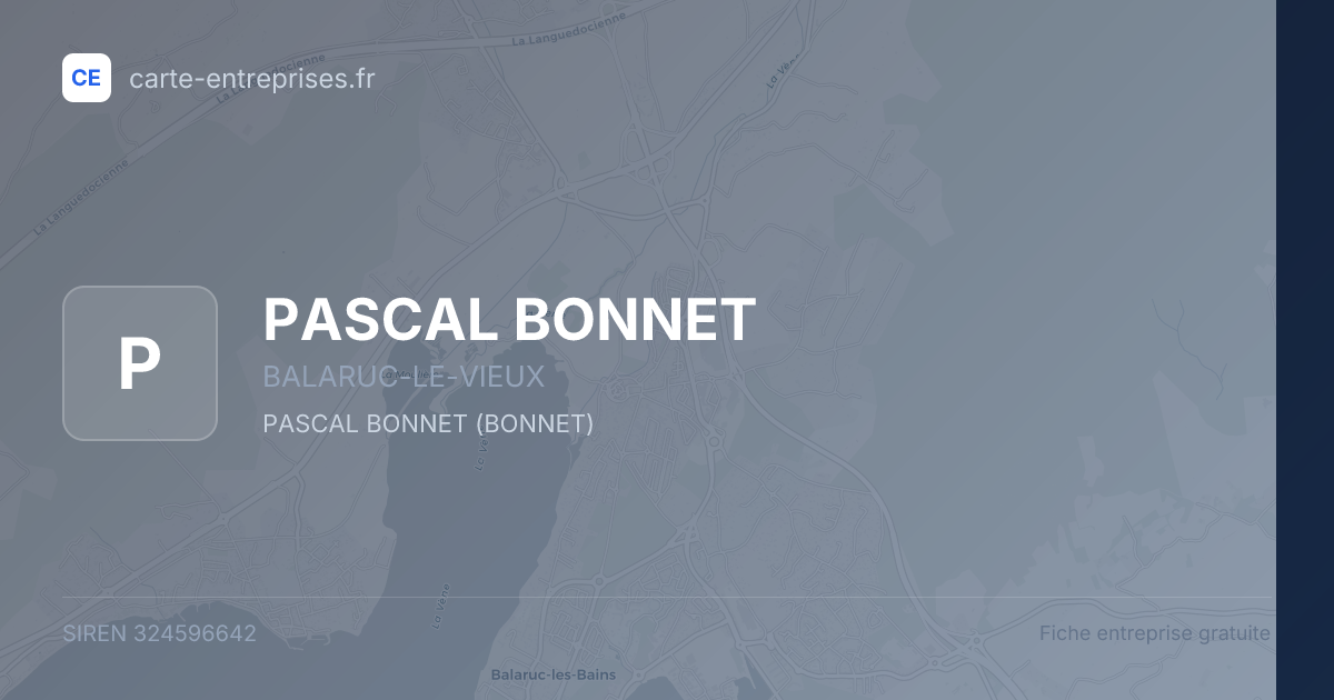 PASCAL BONNET — 324596642 — fiche entreprise