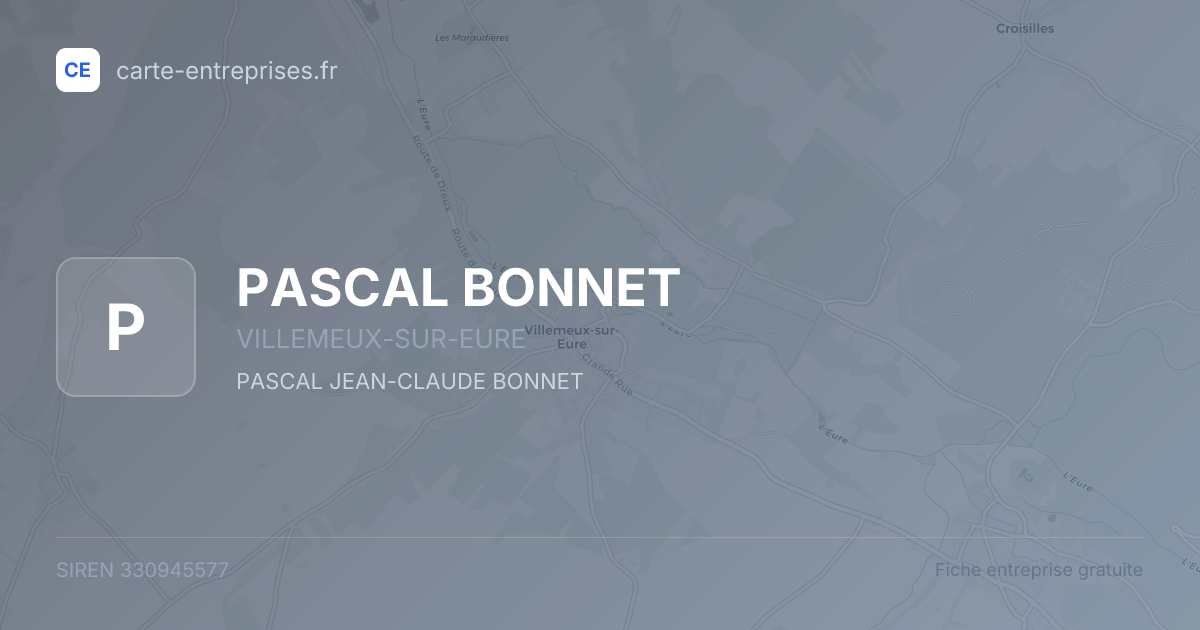 PASCAL BONNET — 330945577 — fiche entreprise