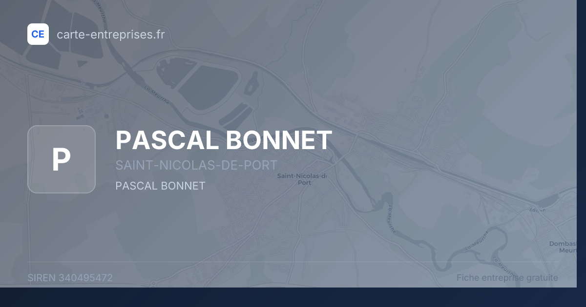 PASCAL BONNET — 340495472 — fiche entreprise