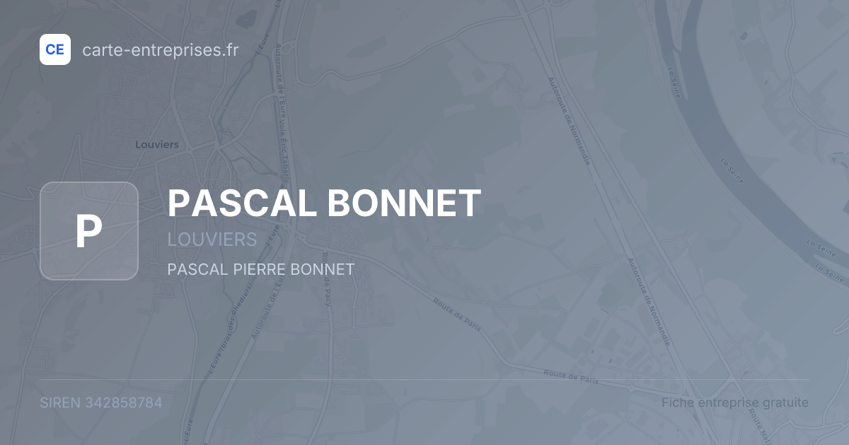 PASCAL BONNET — 342858784 — fiche entreprise