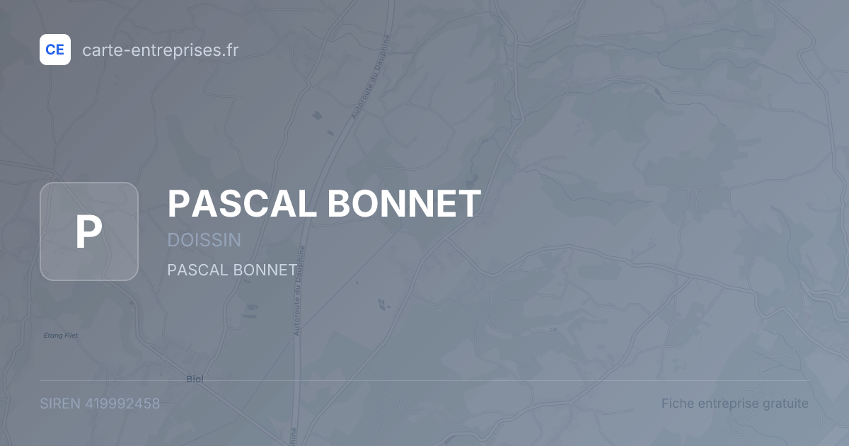 PASCAL BONNET — 419992458 — fiche entreprise