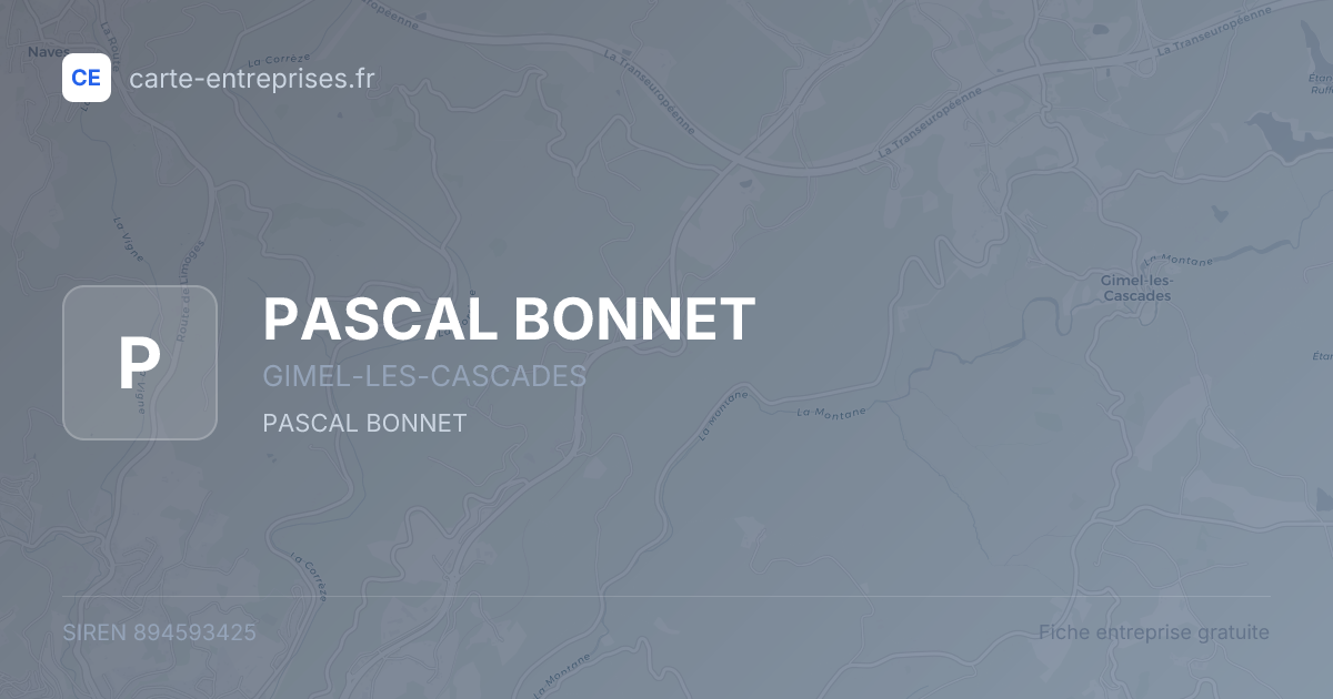 PASCAL BONNET — 894593425 — fiche entreprise
