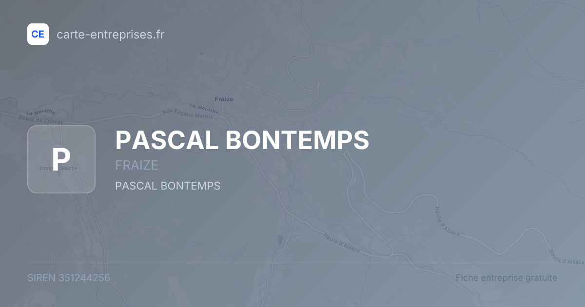 PASCAL BONTEMPS — 351244256 — fiche entreprise