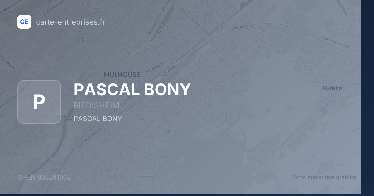 PASCAL BONY — 803281062 — fiche entreprise