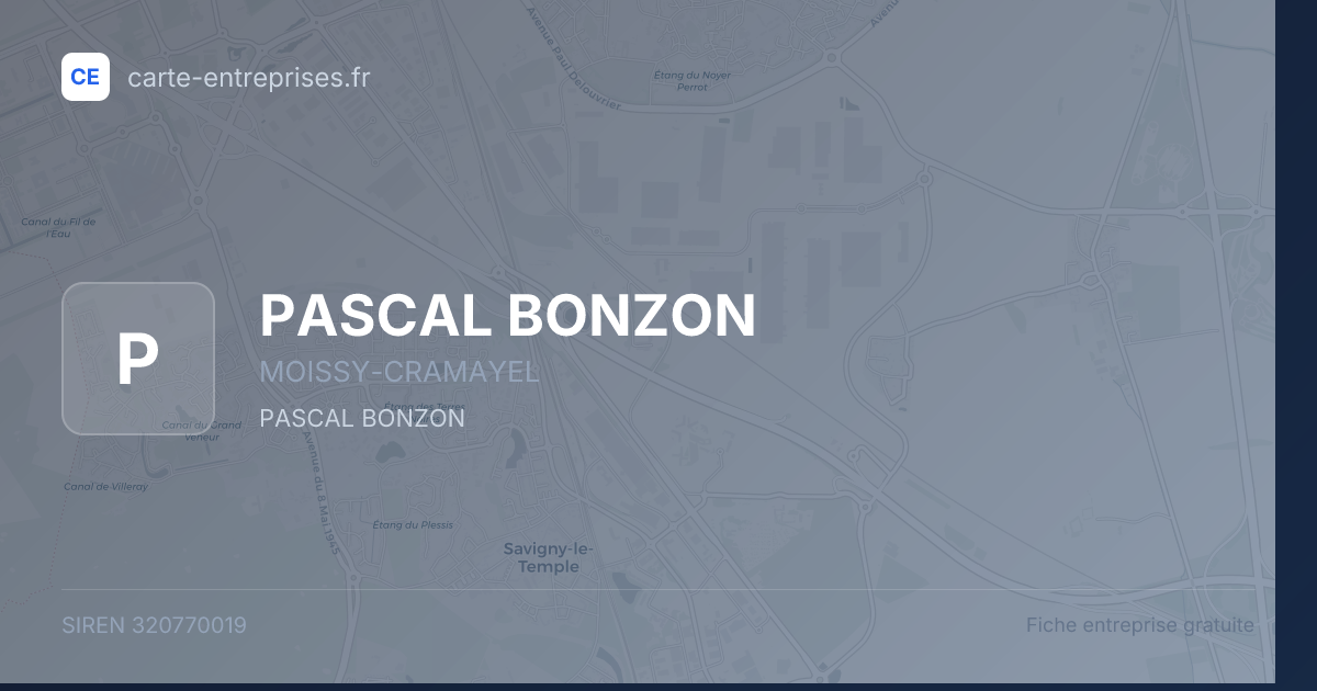 PASCAL BONZON — 320770019 — fiche entreprise