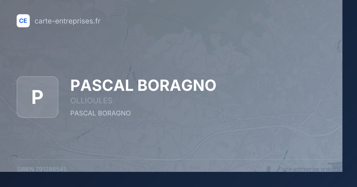 PASCAL BORAGNO — 791286545 — fiche entreprise