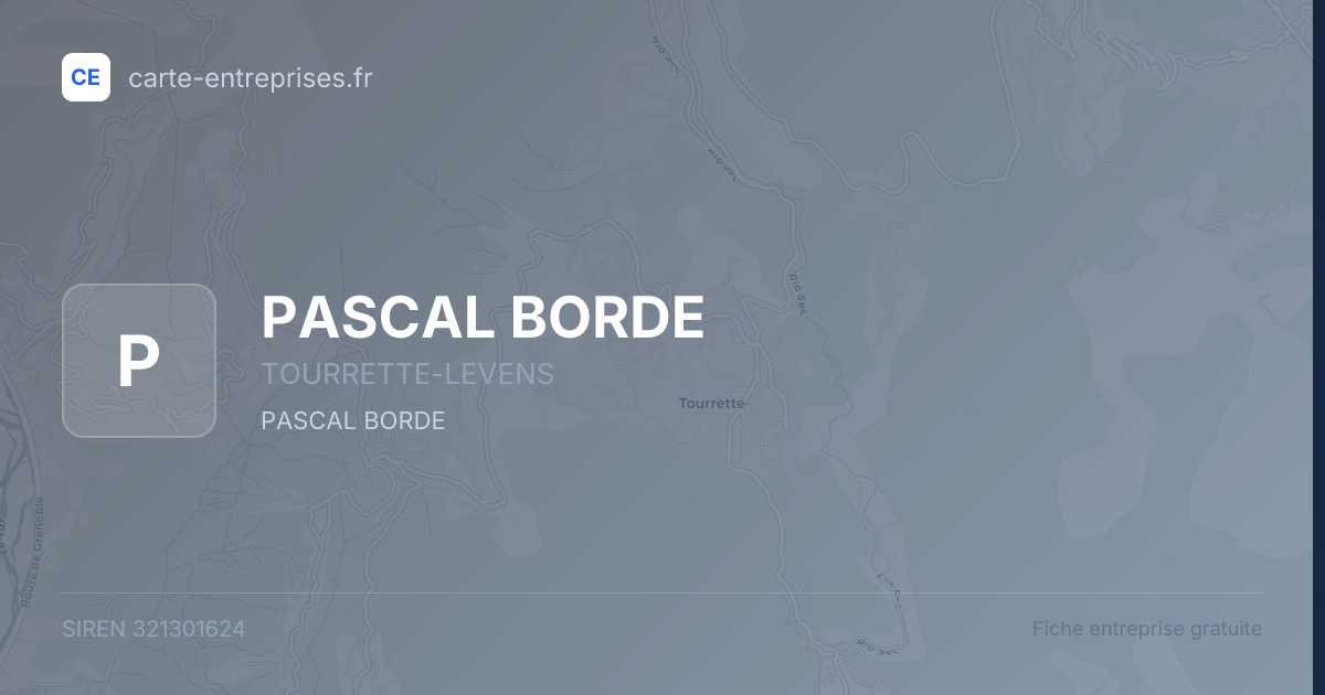 PASCAL BORDE — 321301624 — fiche entreprise