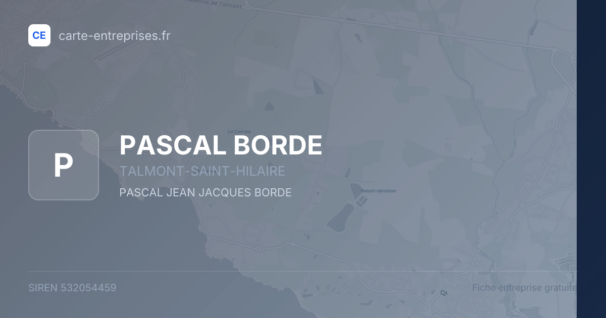 PASCAL BORDE — 532054459 — fiche entreprise
