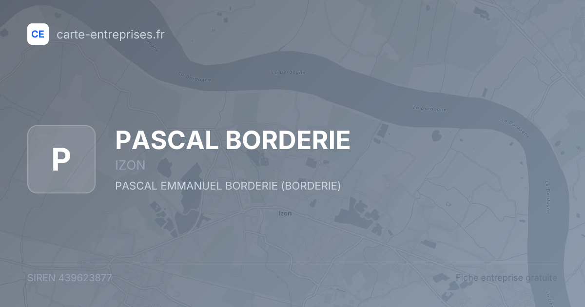 PASCAL BORDERIE — 439623877 — fiche entreprise