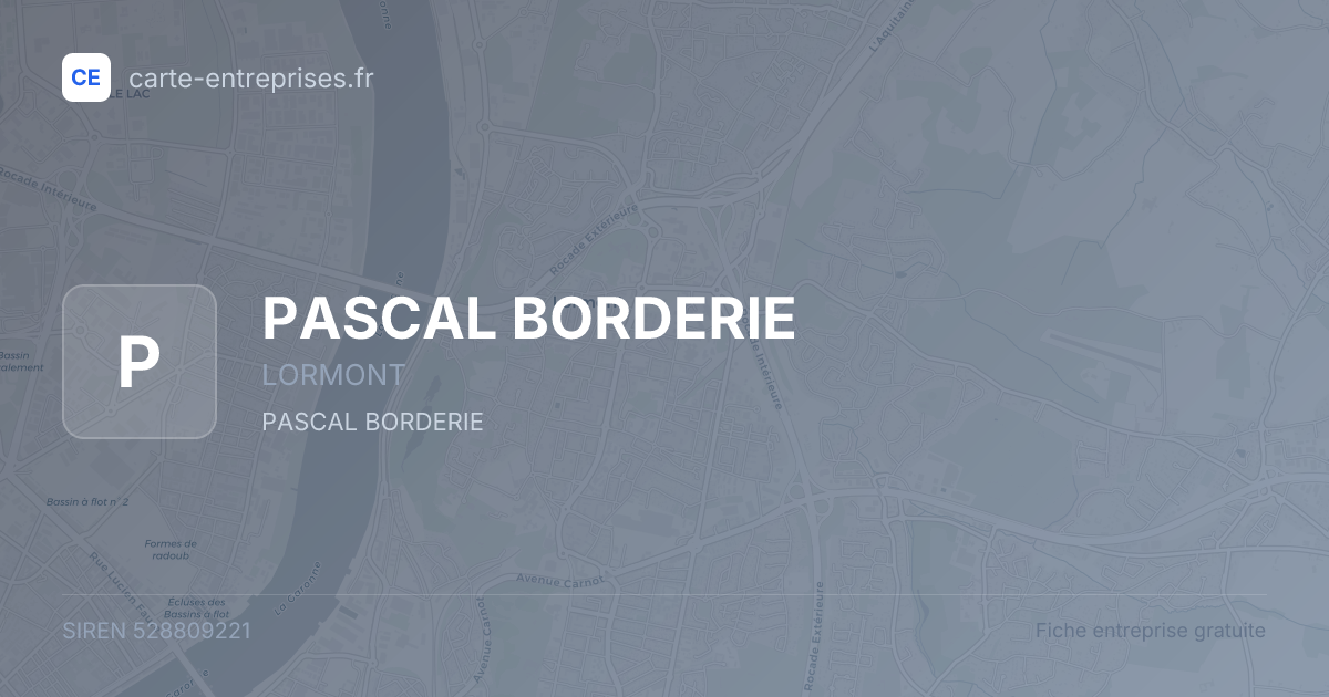 PASCAL BORDERIE — 528809221 — fiche entreprise