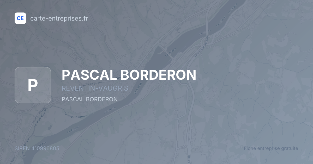 PASCAL BORDERON — 410996805 — fiche entreprise
