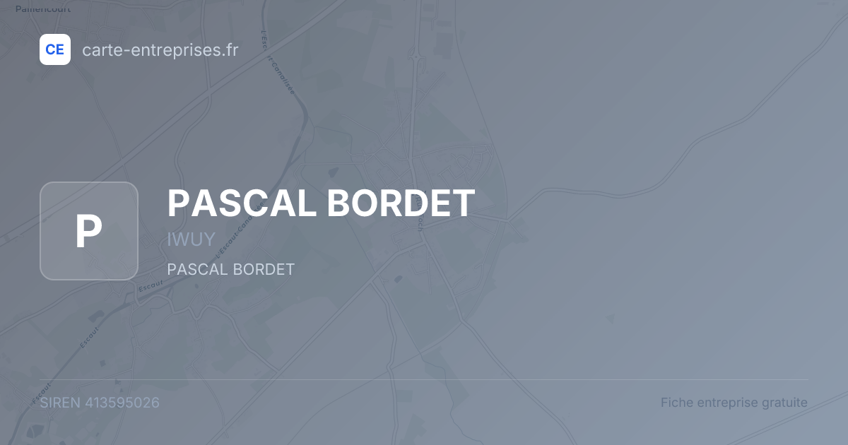 PASCAL BORDET — 413595026 — fiche entreprise