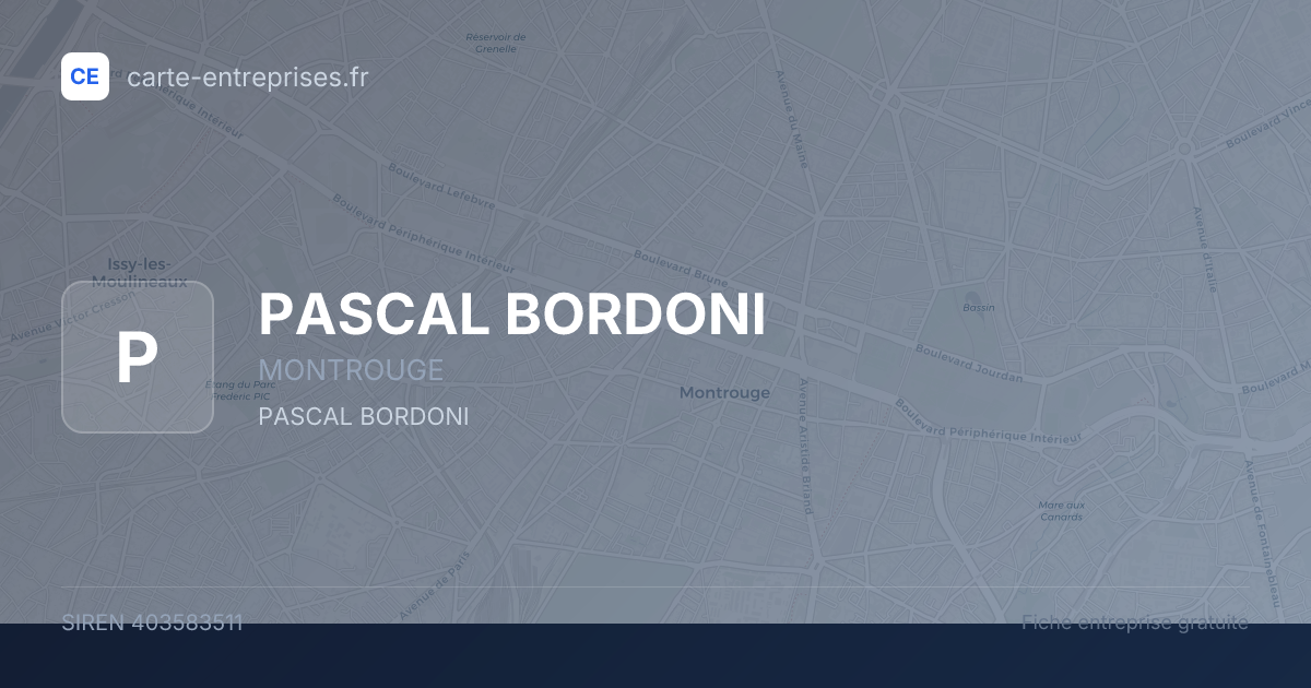 PASCAL BORDONI — 403583511 — fiche entreprise