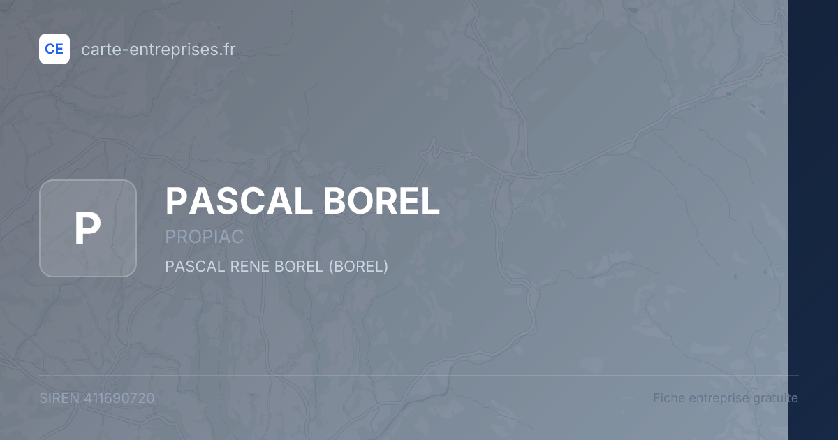 PASCAL BOREL — 411690720 — fiche entreprise