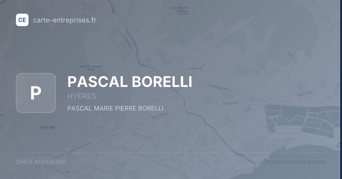 PASCAL BORELLI — 452436496 — fiche entreprise