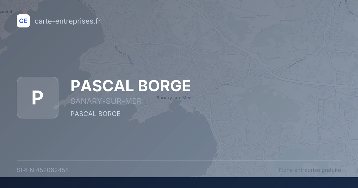 PASCAL BORGE — 452062458 — fiche entreprise