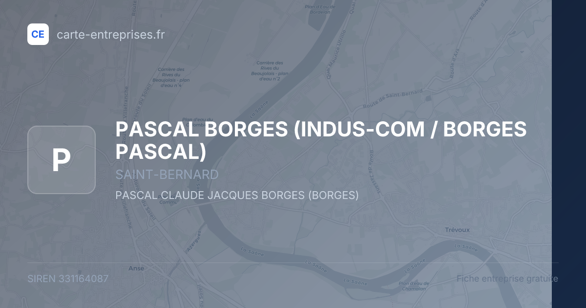 PASCAL BORGES (INDUS-COM / BORGES PASCAL) — 331164087 — fiche entreprise