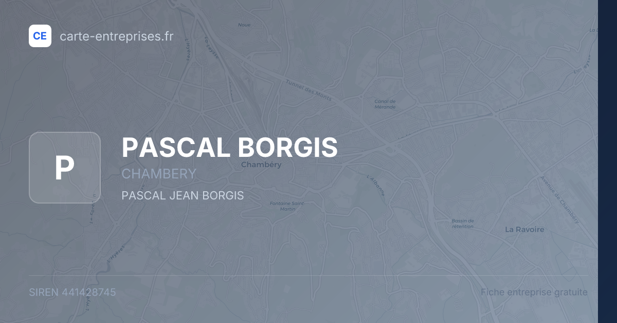 PASCAL BORGIS — 441428745 — fiche entreprise