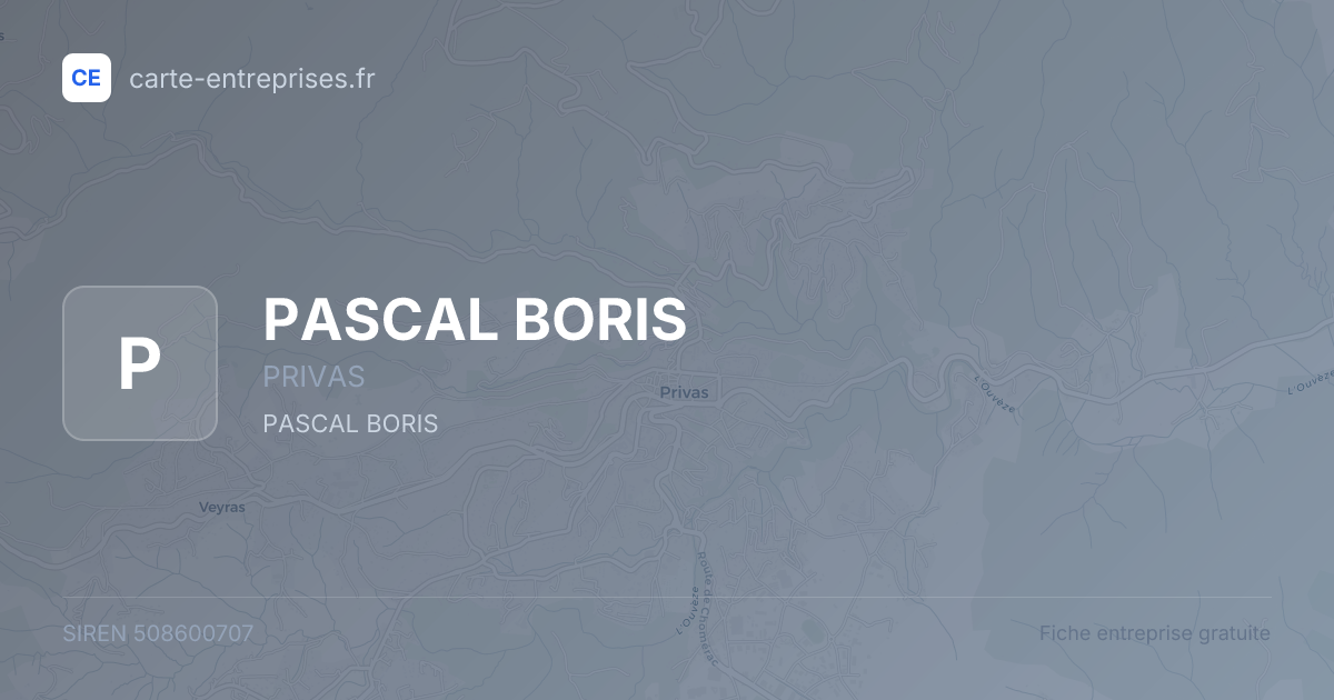 PASCAL BORIS — 508600707 — fiche entreprise