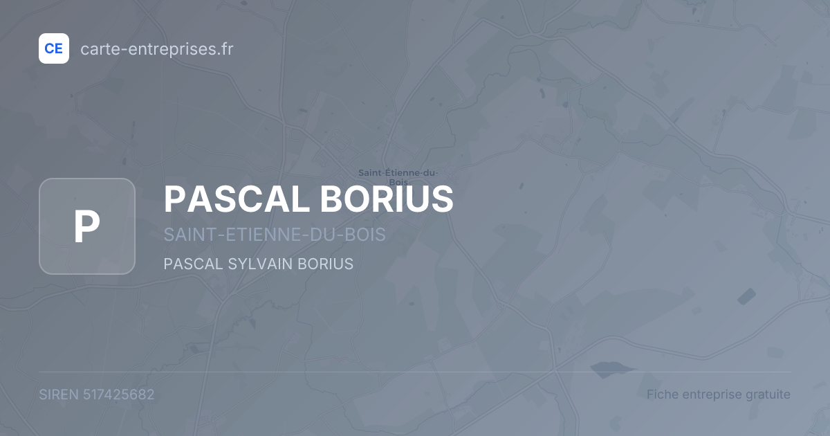 PASCAL BORIUS — 517425682 — fiche entreprise