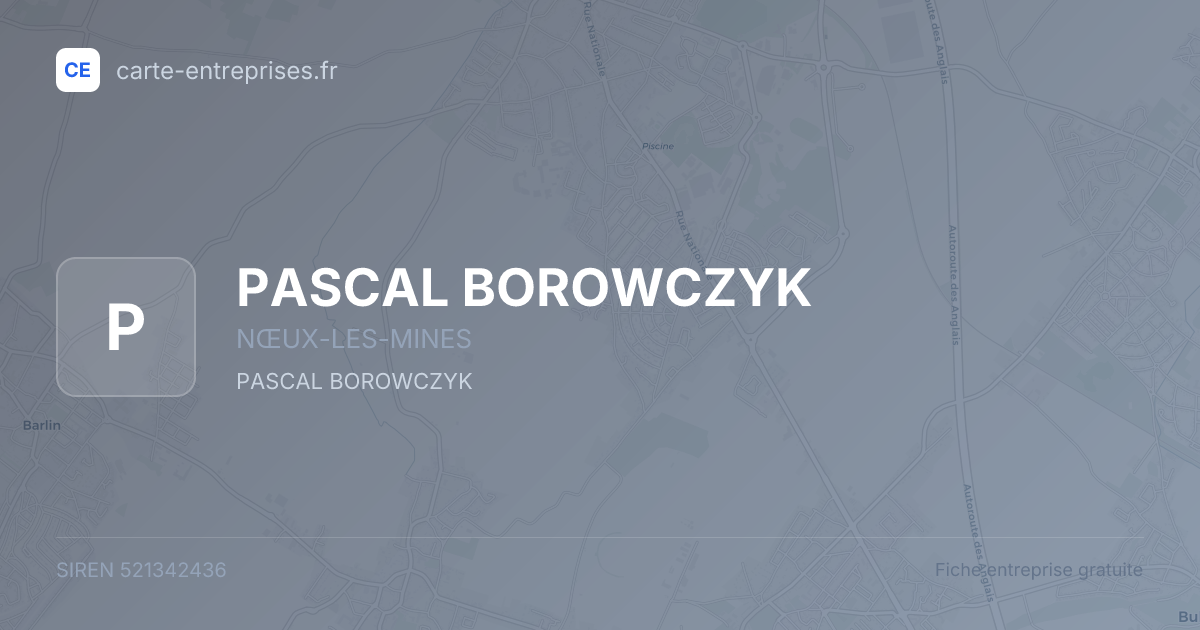 PASCAL BOROWCZYK — 521342436 — fiche entreprise