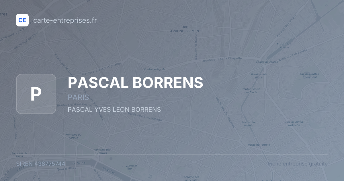 PASCAL BORRENS — 438775744 — fiche entreprise