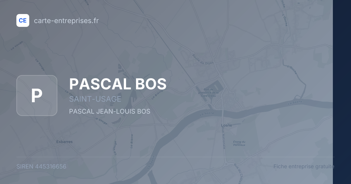 PASCAL BOS — 445316656 — fiche entreprise