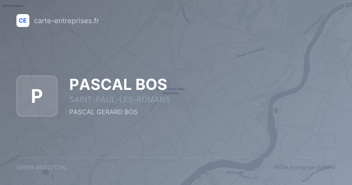 PASCAL BOS — 484021290 — fiche entreprise