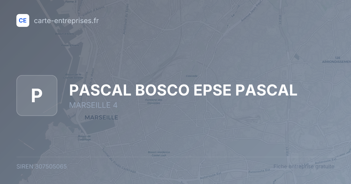 PASCAL BOSCO EPSE PASCAL — 307505065 — fiche entreprise