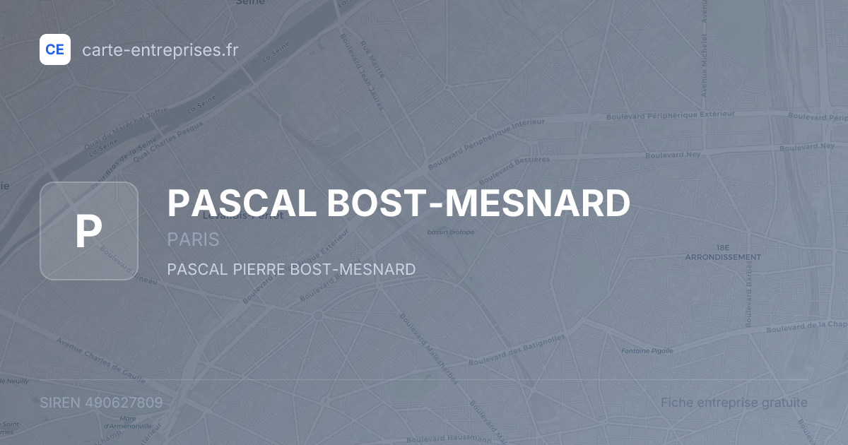 PASCAL BOST-MESNARD — 490627809 — fiche entreprise