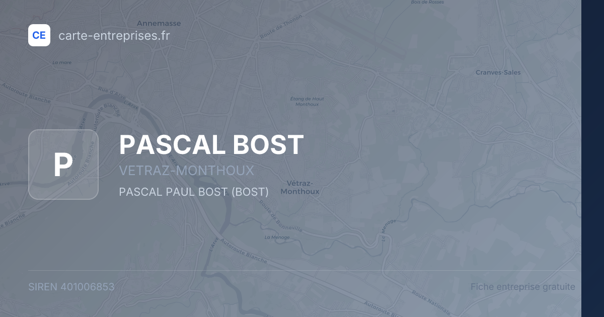 PASCAL BOST — 401006853 — fiche entreprise